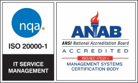 NQA ISO 20000-1 IT Service Management certification mark with ANAB accreditation