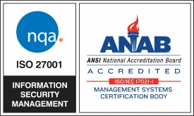 NQA ISO 27001 Information Security Management certification mark with ANAB accreditation
